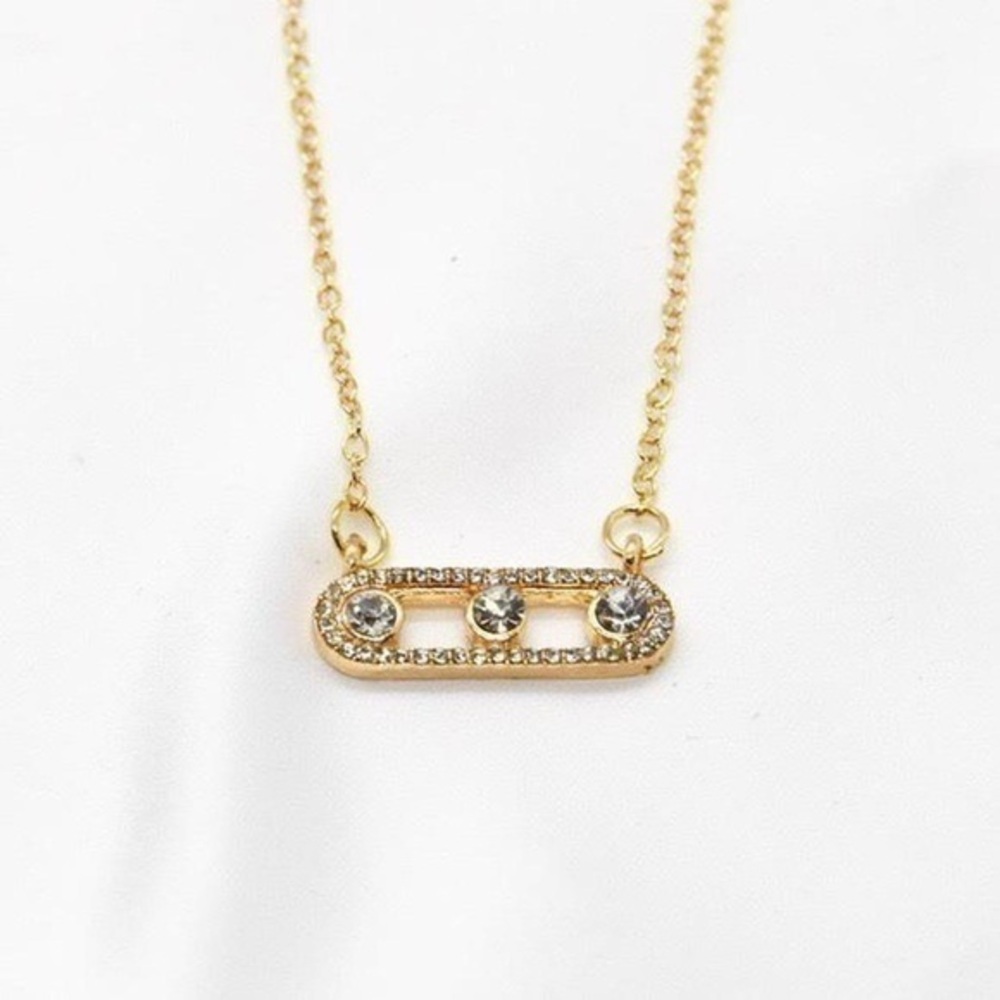 Rhinestone Bar Necklace